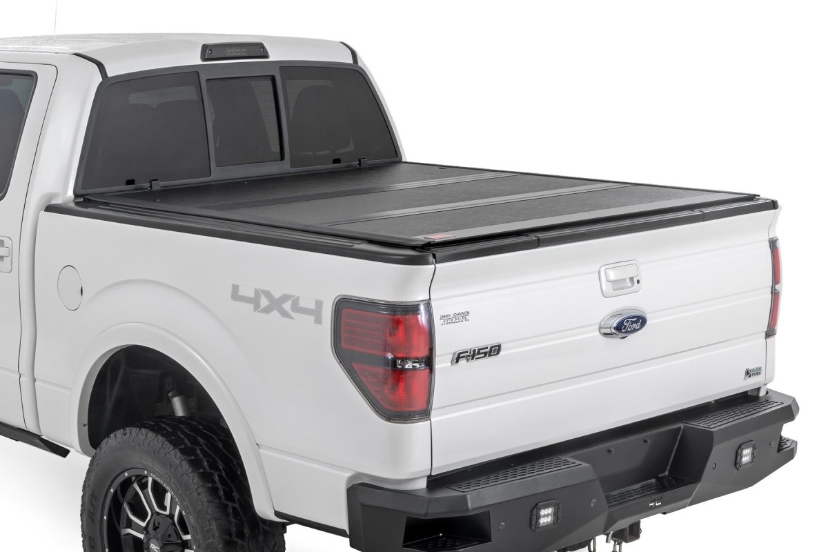 Ford F-150 Hard Low Profile Bed Cover - Rough Country - Tri-Fold - '04-'14